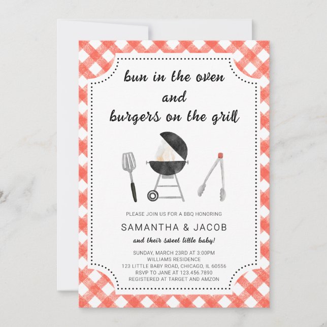 Invitation Baby shower BBQ (Devant)