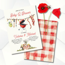 Baby shower BBQ Baby-Q En vichy linge