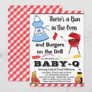 Invitation Baby shower BBQ garçon