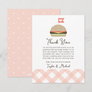Invitation Baby shower BBQ Pink Burger Couples