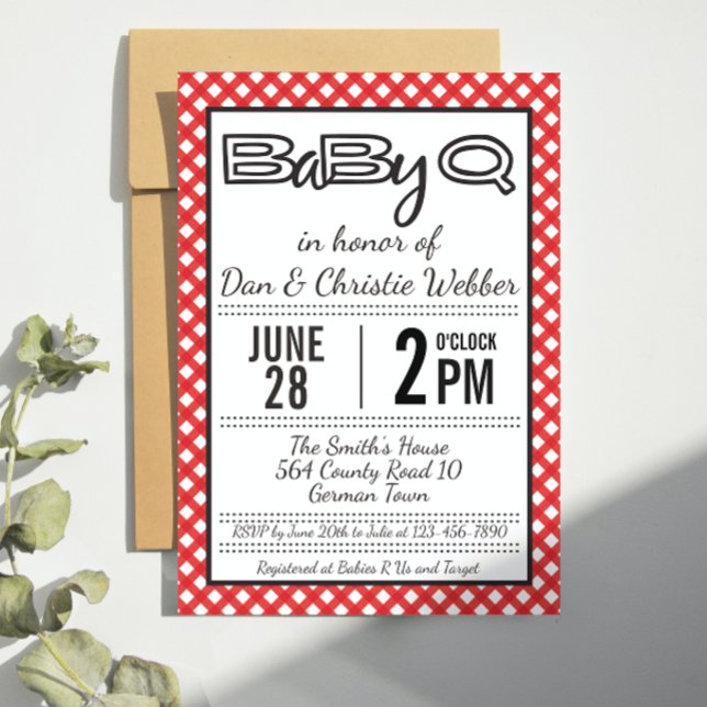 Invitation Baby shower BBQ Red BabyQ (Créateur téléchargé)