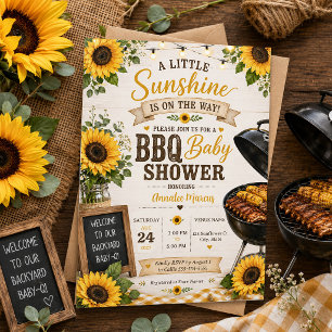 Invitation Baby Shower BBQ Tournesols Campagnards