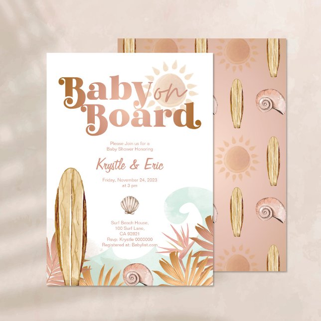 Invitation Baby shower bébé à bord (Créateur téléchargé)