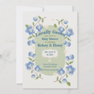 Invitation Baby Shower Bébé Bleuet de Proximité