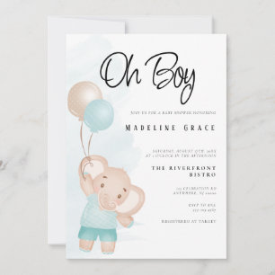 Invitation Baby shower bébé éléphant