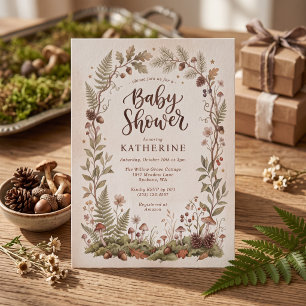 Invitation Baby Shower Bébé Forêt de Bois