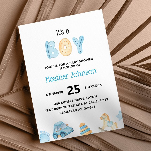 Invitation Baby shower bébé garçon (Créateur téléchargé)
