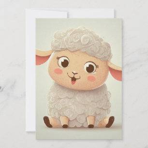 Invitation Baby shower Bébé Mouton blanc