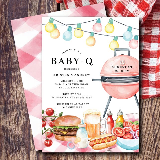 Invitation Baby shower bébé Q BBQ Bash (Créateur téléchargé)