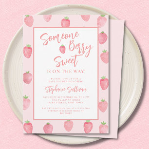 Invitation Baby shower Berry Sweet Strawberry