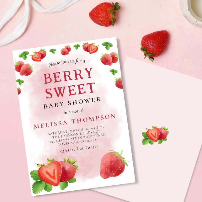 Invitation Baby shower Berry Sweet Strawberry (Créateur téléchargé)
