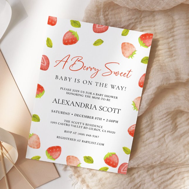 Invitation Baby shower Berry Sweet Strawberry (Créateur téléchargé)