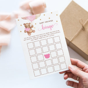 Invitation Baby shower Bingo Jeu Teddy Bear Card
