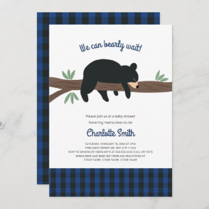 Invitation Baby shower Black Bear Cub