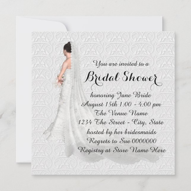 Invitation Baby Shower Blanc (Devant)