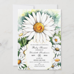 Invitation Baby shower blanc simple