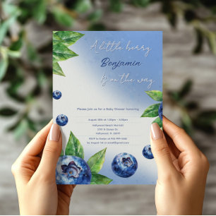 Invitation Baby shower Bleu