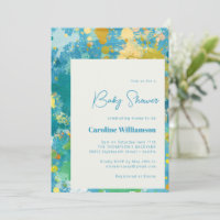 Baby shower Bleu Cool Peinture Abstraite moderne