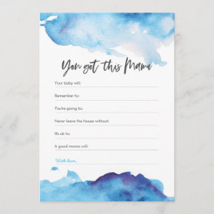 Invitation Baby shower bleu d'aquarelle vous avez obtenu