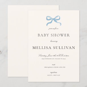 Invitation Baby shower Bleu Délicat