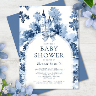 Invitation Baby shower bleu Dusty