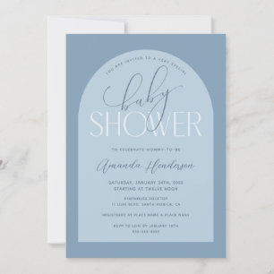 Invitation Baby shower bleu Dusty