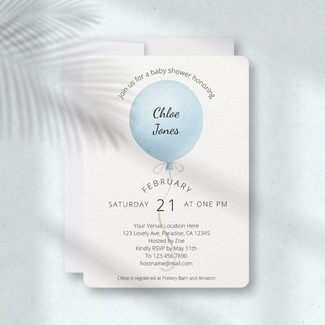 Invitation Baby shower bleu moderne (Créateur téléchargé)