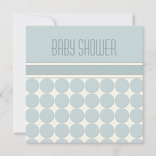 Invitation Baby shower bleu moderne frais (Devant)