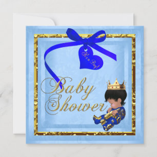 Invitation Baby Shower Bleu Or Garçon Prince