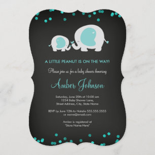 Invitation Baby shower bleu Petit Arachide Chalkbo