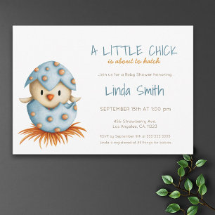 Invitation Baby shower bleu simple pour bébé non sexiste