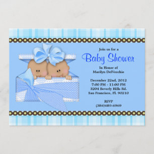 Invitation Baby shower bleu sucré