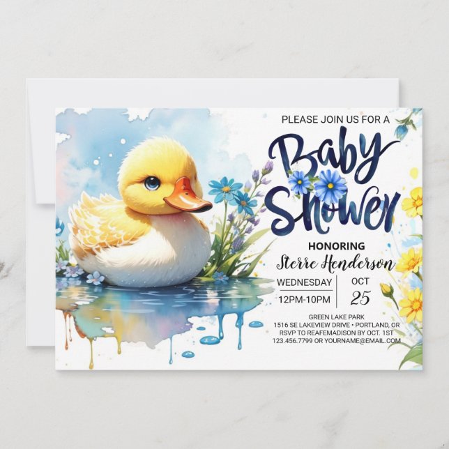 Invitation Baby shower Bliss Bleu (Devant)