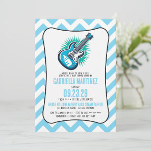 Invitation Baby shower Blue Baby Rock