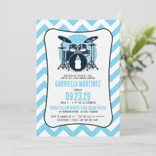Invitation Baby shower Blue Baby Rock