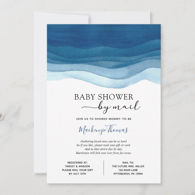 Invitation Baby shower Blue Boy par courrier (Devant)
