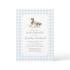 Baby shower Blue En vichy Mallard Duck