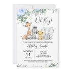 Baby shower Blue Floral Eucalyptus Safari