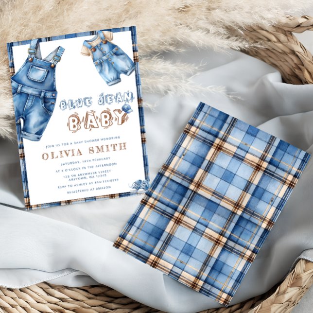 Invitation Baby shower Blue Jean Boy (Créateur téléchargé)