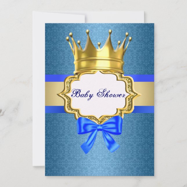 Invitation Baby shower Blue Prince (Devant)