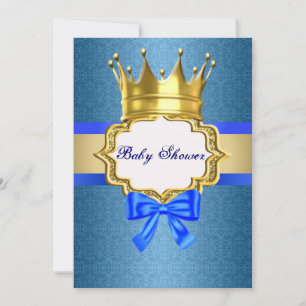 Invitation Baby shower Blue Prince