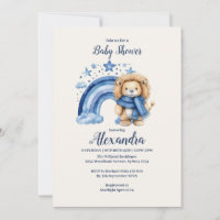 Baby shower Blue Rainbow Lion
