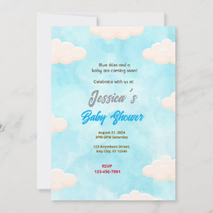 Invitation Baby shower Blue Skies