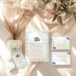 Invitation baby shower Blueberry