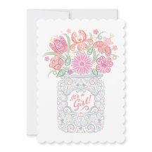 Invitation Baby Shower Bocal en Lace C'est une Fil