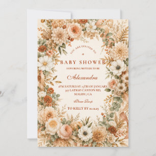 Invitation Baby Shower Bohème Automnal Intemporel