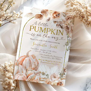 Invitation Baby Shower Bohème Automne Sauvage Fleur de Citrou