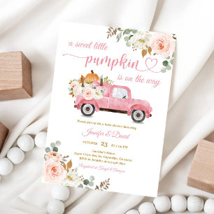 Invitation Baby Shower Bohème d'Automne Citrouille