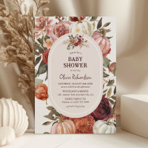 Baby Shower Bohème Floral Citrouille Automne