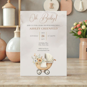 Invitation Baby-Shower Bohème Mixte